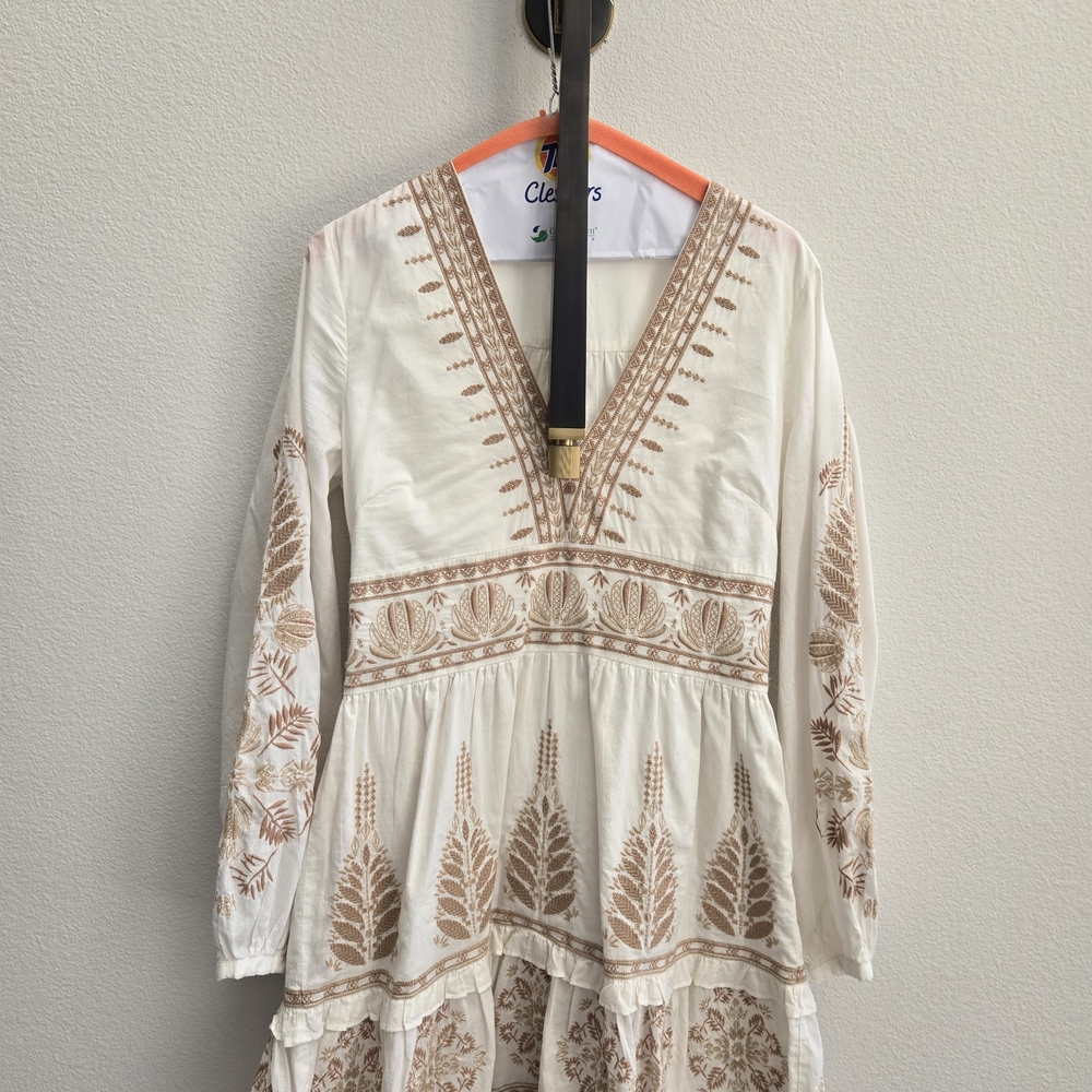INTERMIX Cream and Brown Mini Dress